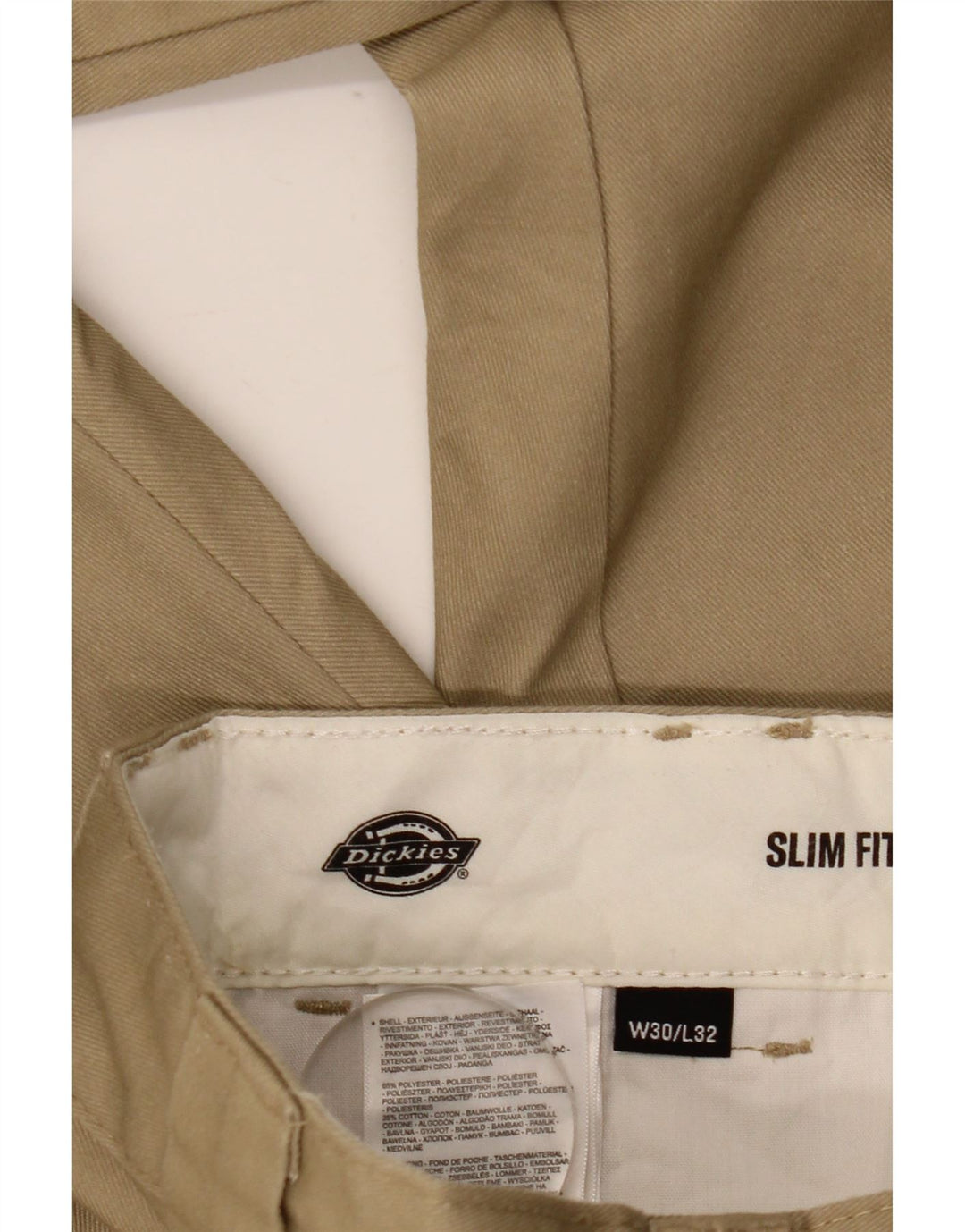 Dickies Herre Slim Fit Chino Bukser W30 L32 Beige Polyester