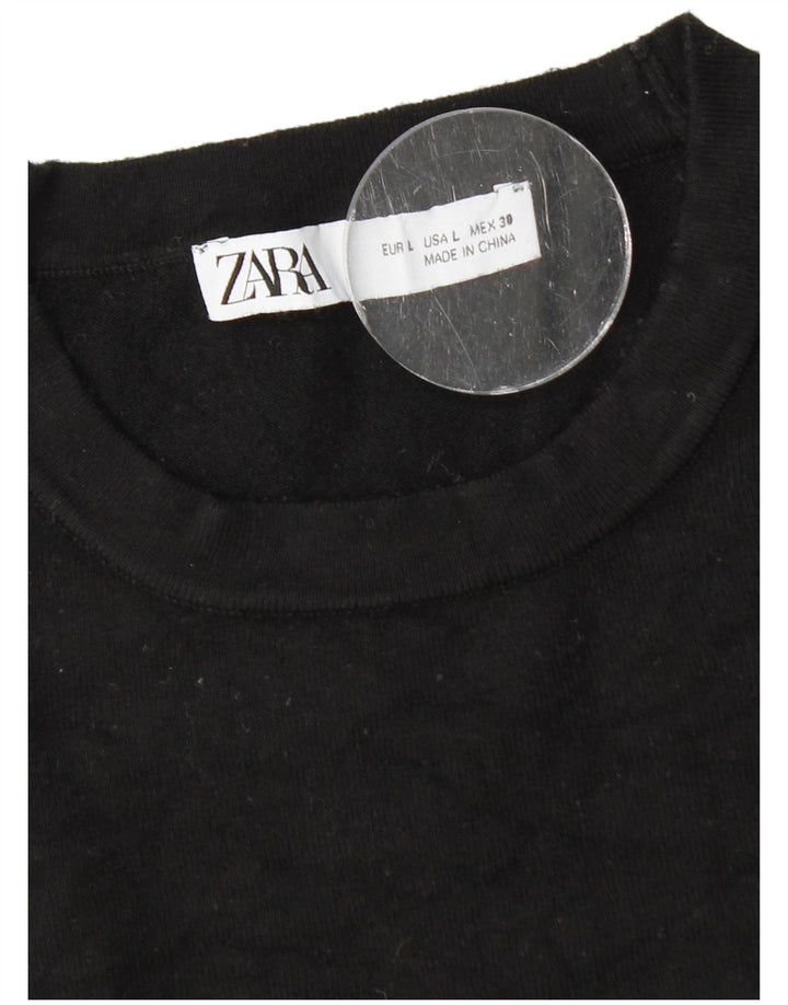 Zara Dame Jumper Sweater UK 14 Stor Sort