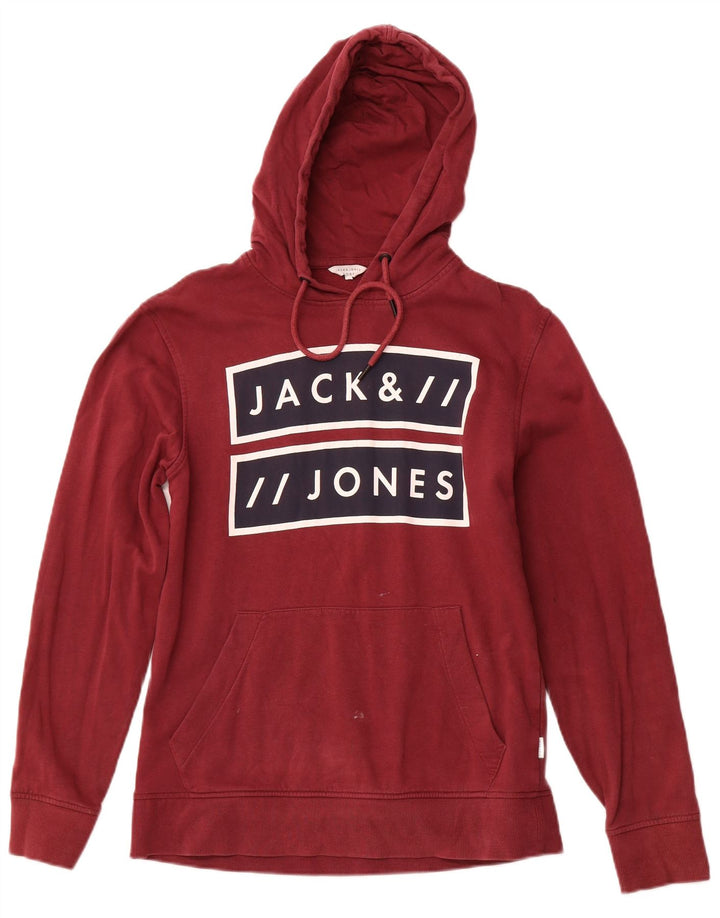 JACK & JONES Herre Core Graphic Hoodie Jumper Medium Bourgogne Bomuld