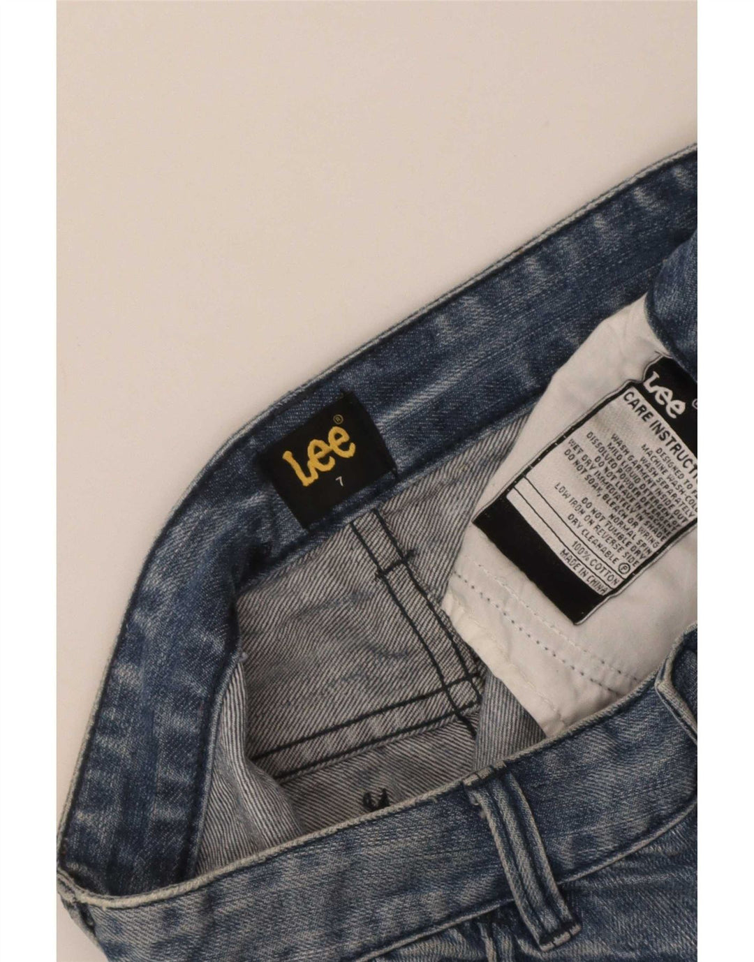 Lee Womens Distressed Denim Nederdel US 7 Medium W28 Blue Cotton