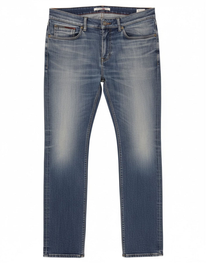 Tommy Hilfiger Herre Slim Jeans W32 L32 Blå Bomuld