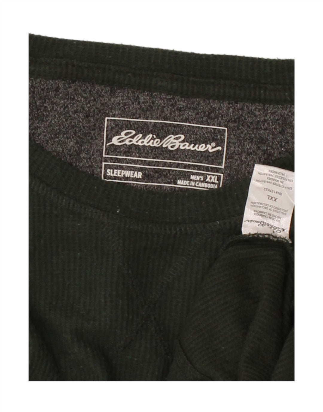 EDDIE BAUER Mens Top Long Sleeve 2XL Green Polyester Vintage Eddie Bauer and Second-Hand Eddie Bauer from Messina Hembry 