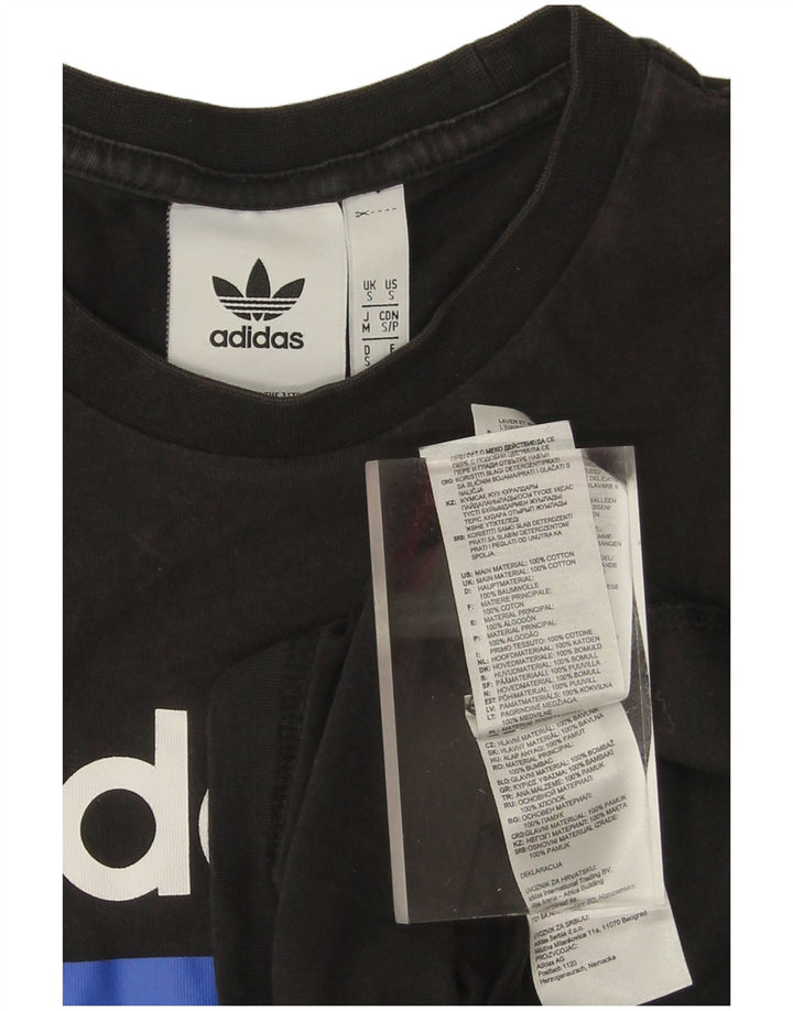 ADIDAS Mens Graphic T-Shirt Top Small Black Cotton