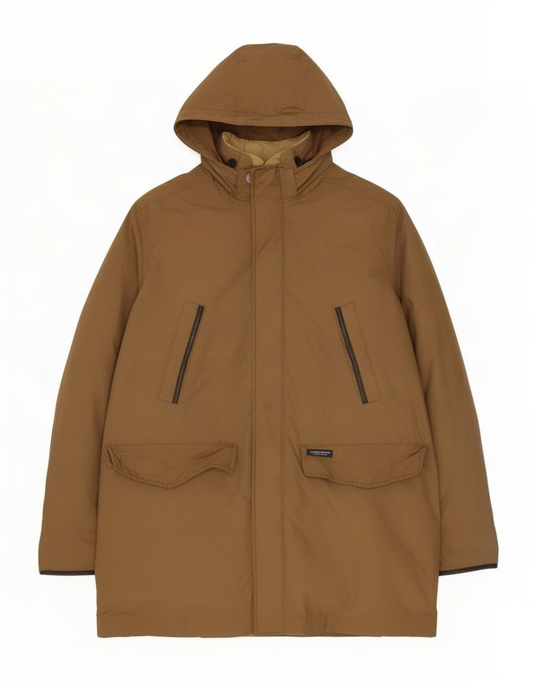 Woolrich Herre Hooded Parka Jacket UK 44 2XL Brun