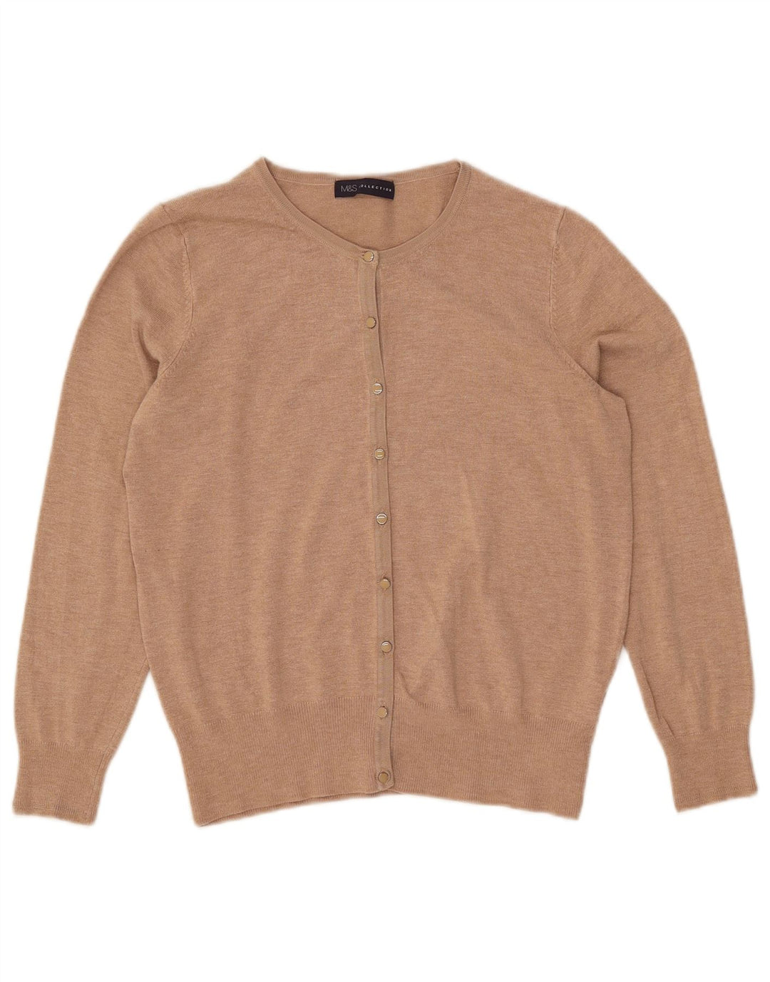 Marks & Spencer Dame Cardigan Sweater UK 12 Medium Beige Viscose