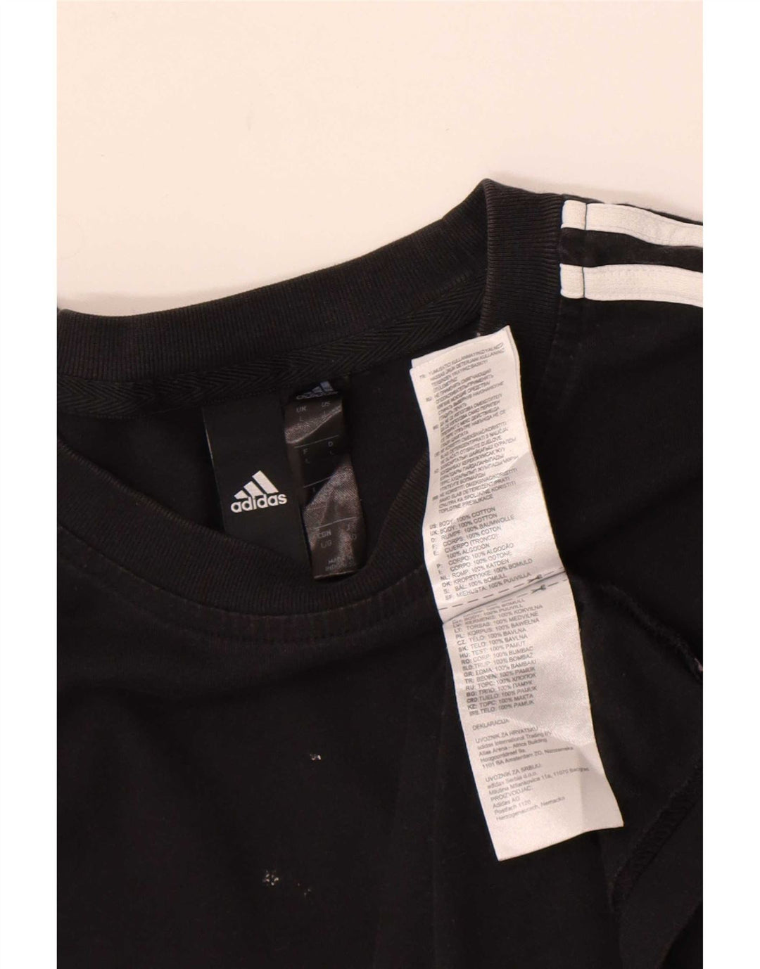 Adidas Herre T-Shirt Top Stor Sort Bomuld