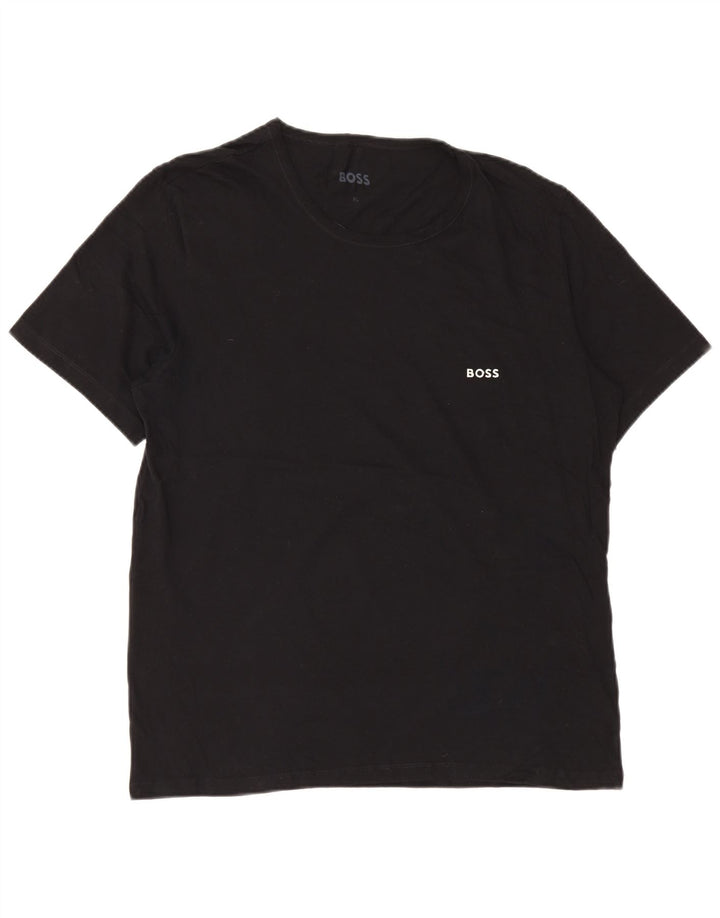 Hugo Boss Herre T-Shirt Top XL Sort Bomuld