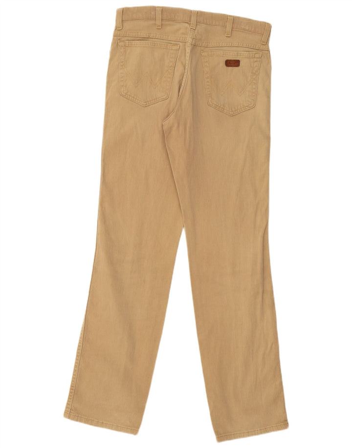 WRANGLER Mens Texas Stretch Straight Casual Trousers W33 L34 Beige Cotton Vintage Wrangler and Second-Hand Wrangler from Messina Hembry 