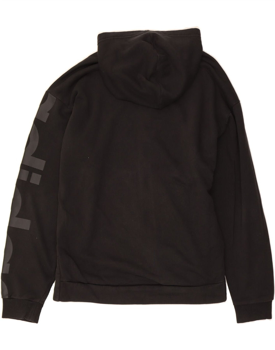ADIDAS Mens Graphic Zip Hoodie Sweater Medium Black Cotton Vintage Adidas and Second-Hand Adidas from Messina Hembry 