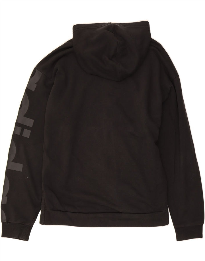 ADIDAS Mens Graphic Zip Hoodie Sweater Medium Black Cotton Vintage Adidas and Second-Hand Adidas from Messina Hembry 