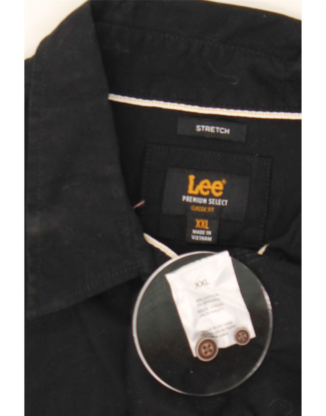 Lee Stretch-skjorte til mænd 2XL sort bomuld