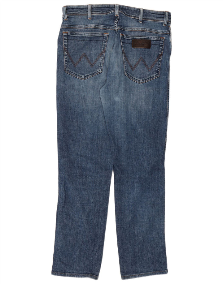 WRANGLER Herre Texas Straight Jeans W32 L30 Blå Bomuld