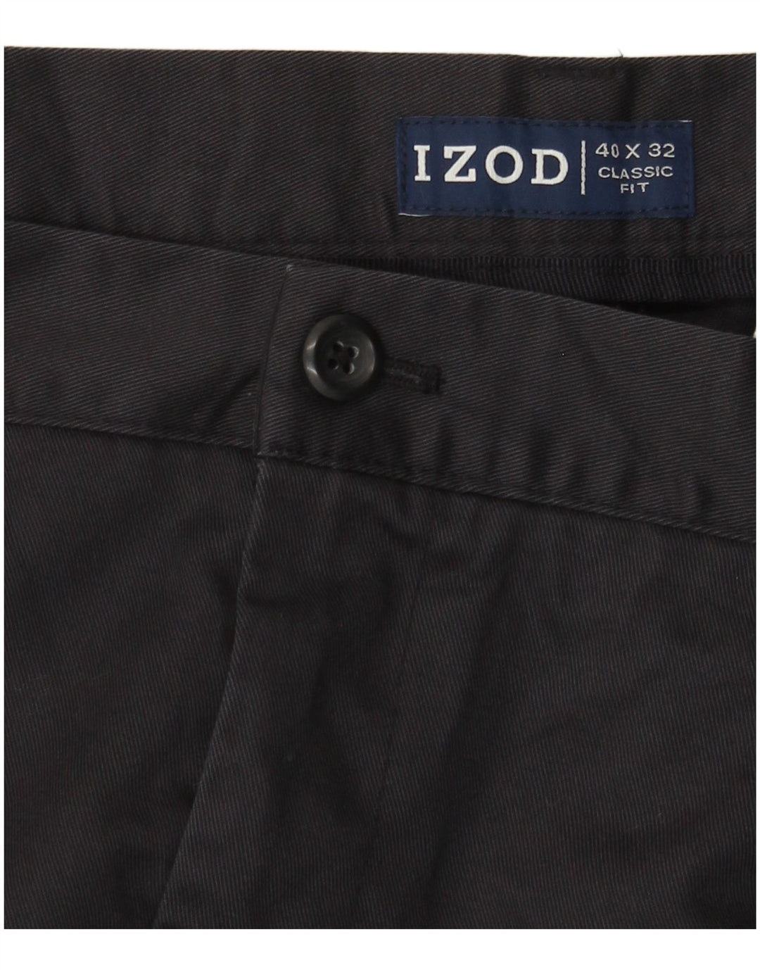 IZOD Herre Classic Fit Cropped Trousers W40 L25 Navy Blue