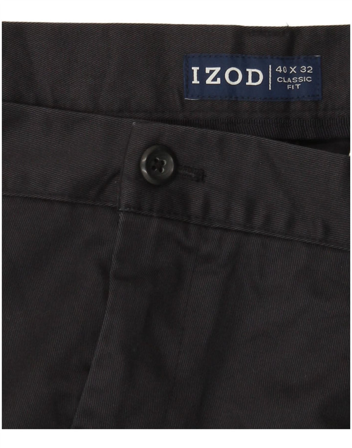IZOD Herre Classic Fit Cropped Trousers W40 L25 Navy Blue