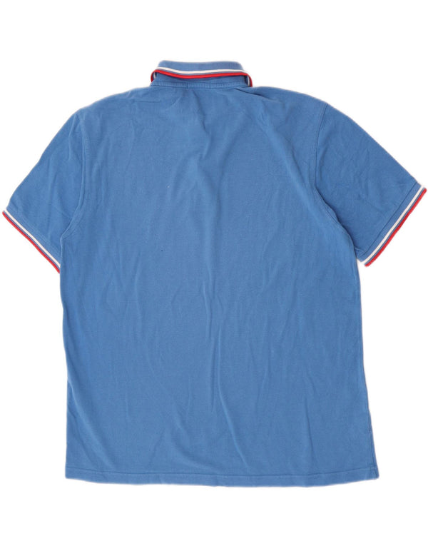 Fred Perry Herre poloshirt XL blå stribet bomuld