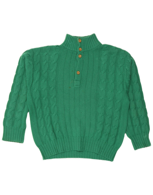 Malo Herre Button Neck Jumper Sweater XL Grøn Cashmere