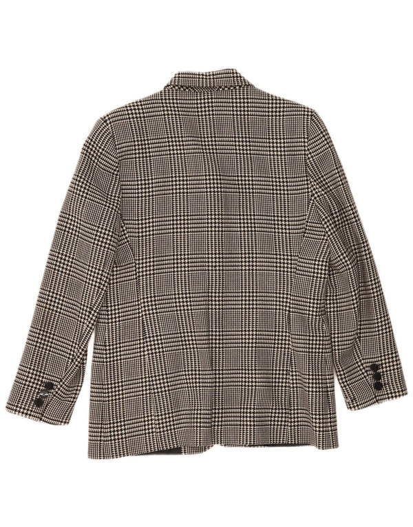 Marks & Spencer Dame 3-knaps blazerjakke UK 14 Large Black Houndstooth