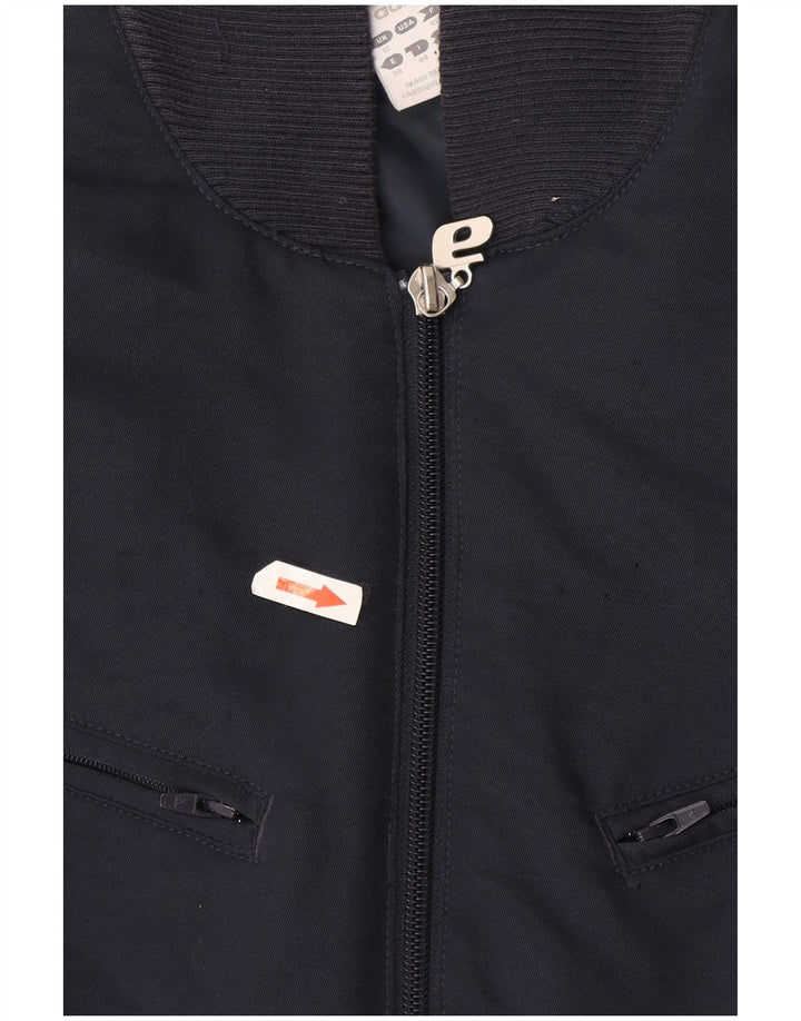 Adidas Graphic Bomber Jacket UK 12 Medium Navy Blue Polyester