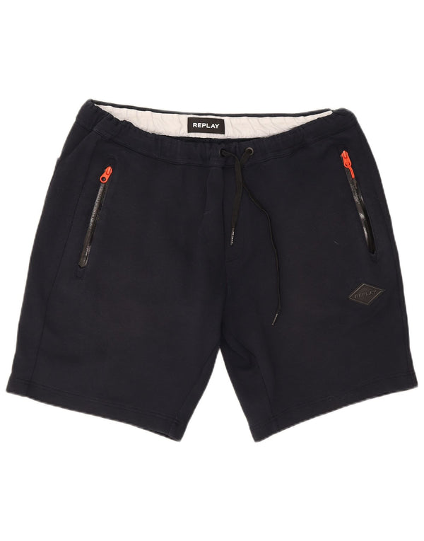 Replay Herre grafiske sportsshorts XL marineblå bomuld