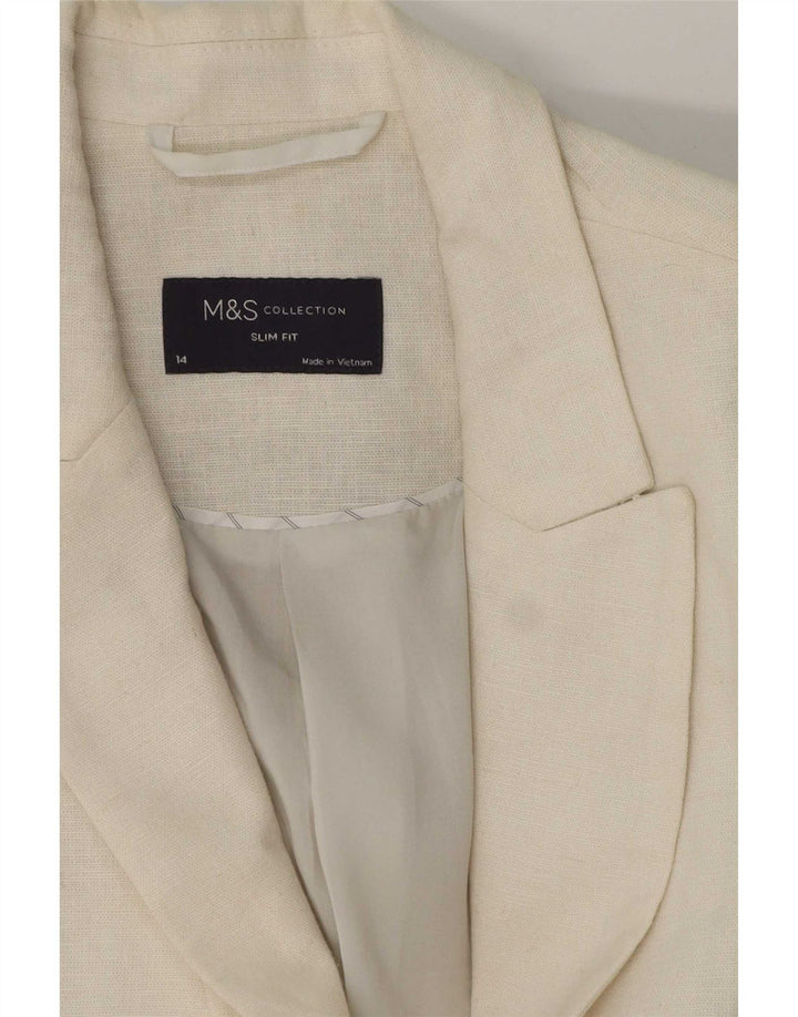 Marks & Spencer Dame 1 Knap Blazer Jacket UK 14 Large White
