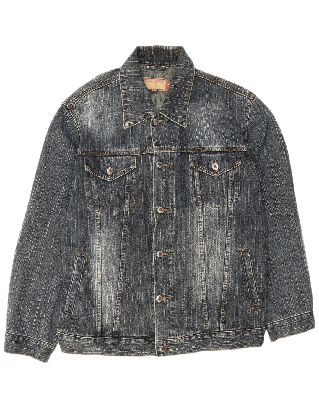 Vintage denimjakke til mænd UK 44 2XL marineblå bomuld