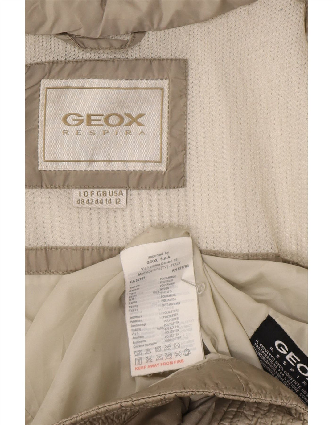 Geox Womens Respira Polstret jakke UK 14 Large Grå Polyamid