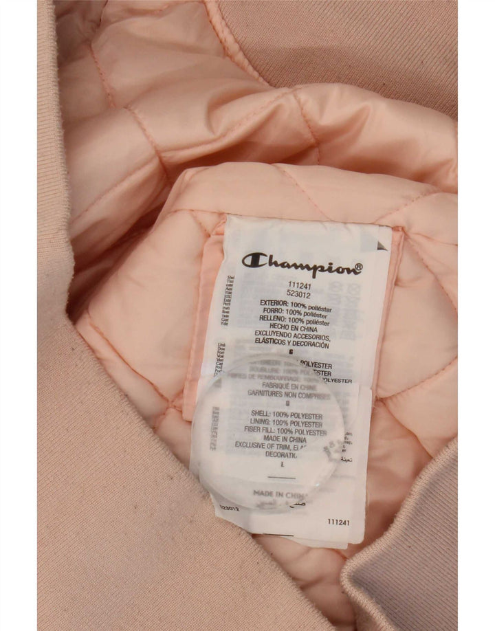 Champion Kvinders grafisk bombeflyjakke IT 46 Large Pink Polyester
