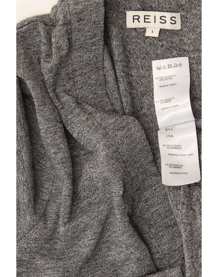 Reiss Cardigan sweater til mænd Large Grå Flecked Polyester