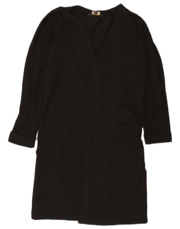 Lipsy Womens Longline Open Cardigan Sweater UK 16 Large Black Polyester