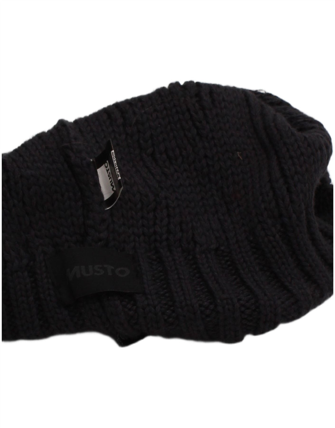 MUSTO Mens Knit Beanie Cap One Size Grey Acrylic Winter