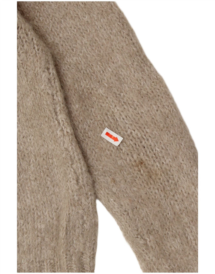 ZARA Womens Oversized Crew Neck Jumper Sweater UK 10 Small Grey Spotted