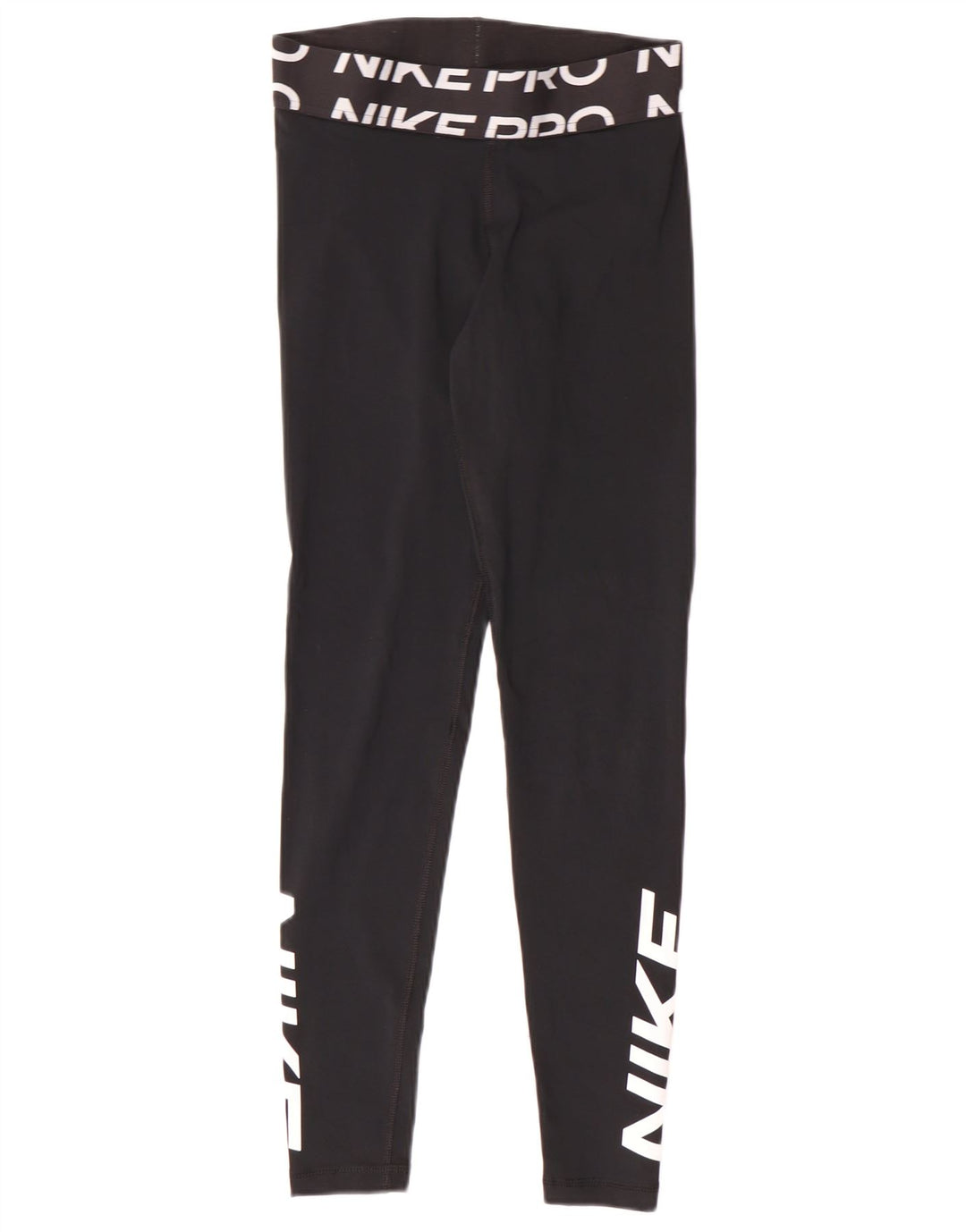 Nike Dame Dri Fit Grafiske Leggings UK 10 Small Black Polyester Sports