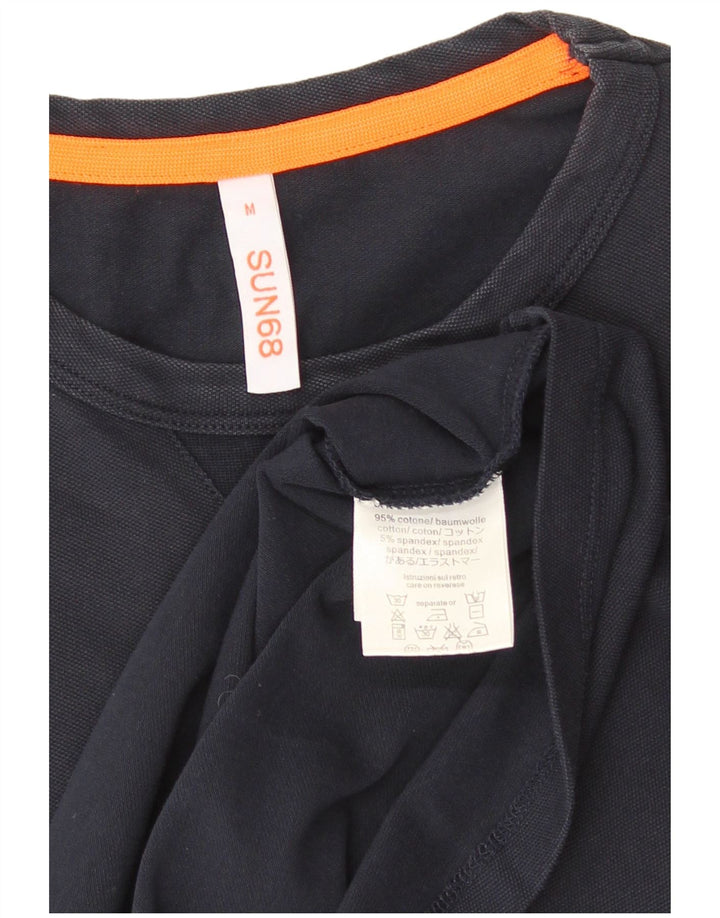 Sun68 Herre T-shirt Top Medium Marineblå Bomuld