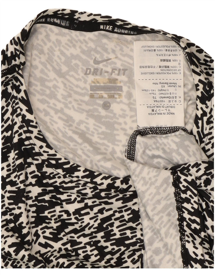 Nike Dame Dri Fit T-Shirt Top UK 6 XS Sort Flecked Polyester