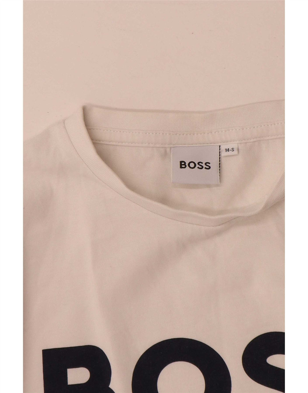 Hugo Boss Boys Grafisk Top Langærmet 13-14 År Lille Hvid Bomuld