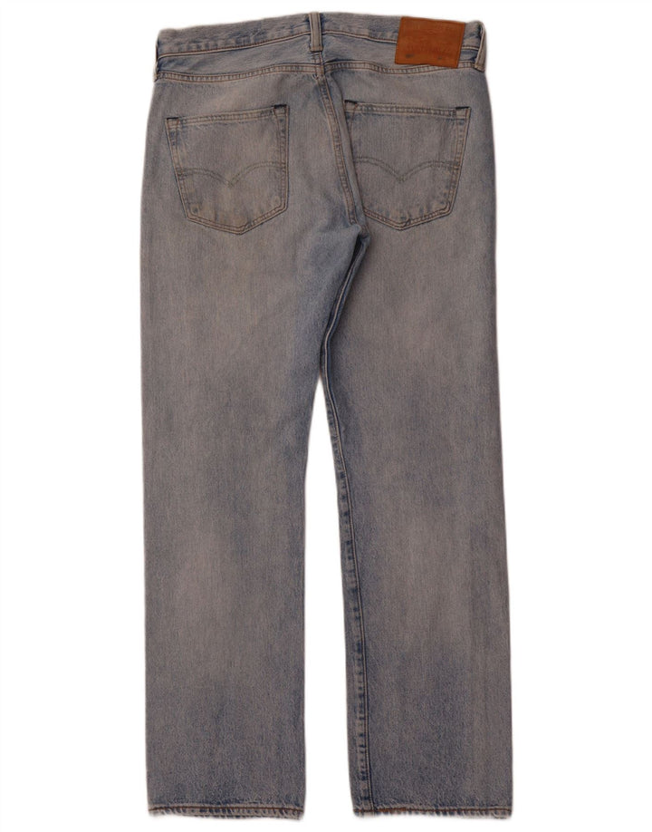 LEVI'S Herre 501 Straight Jeans W32 L30 Blå Bomuld