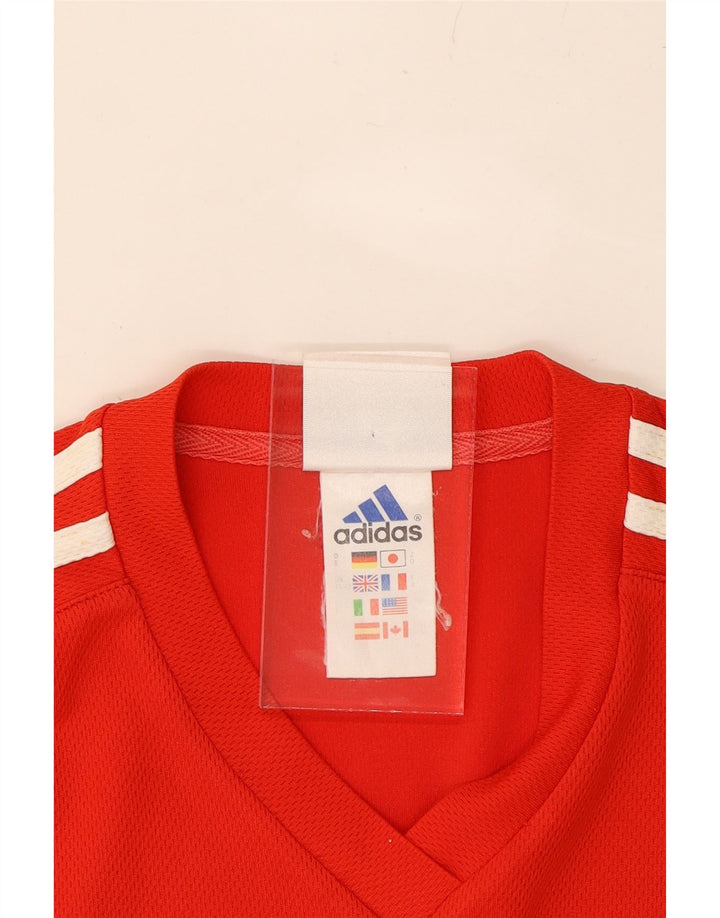 ADIDAS Mens T-Shirt Top UK 40/42 Medium Red Polyester Vintage Adidas and Second-Hand Adidas from Messina Hembry 