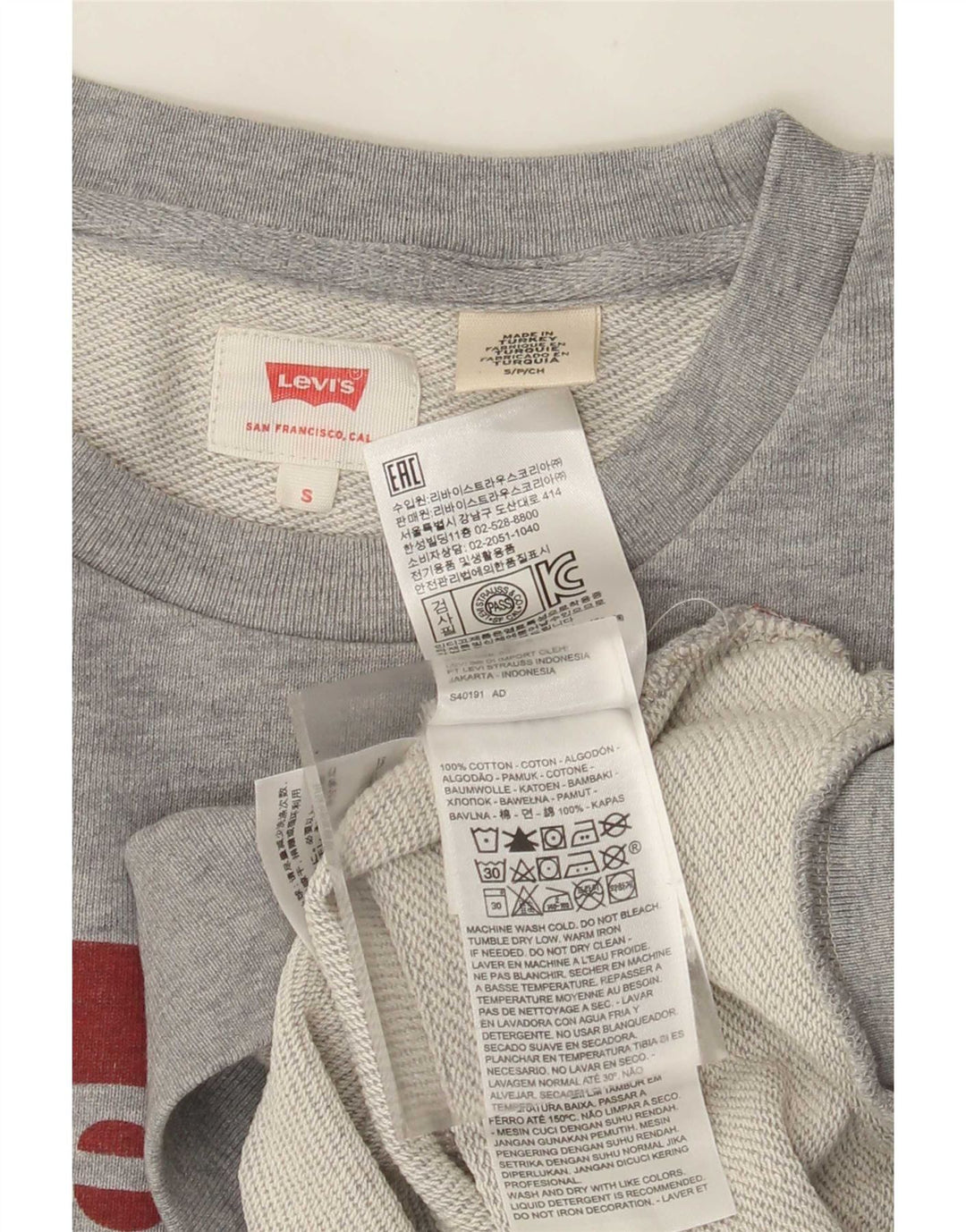 Levi's Grafisk sweatshirt til mænd, lille grå bomuld