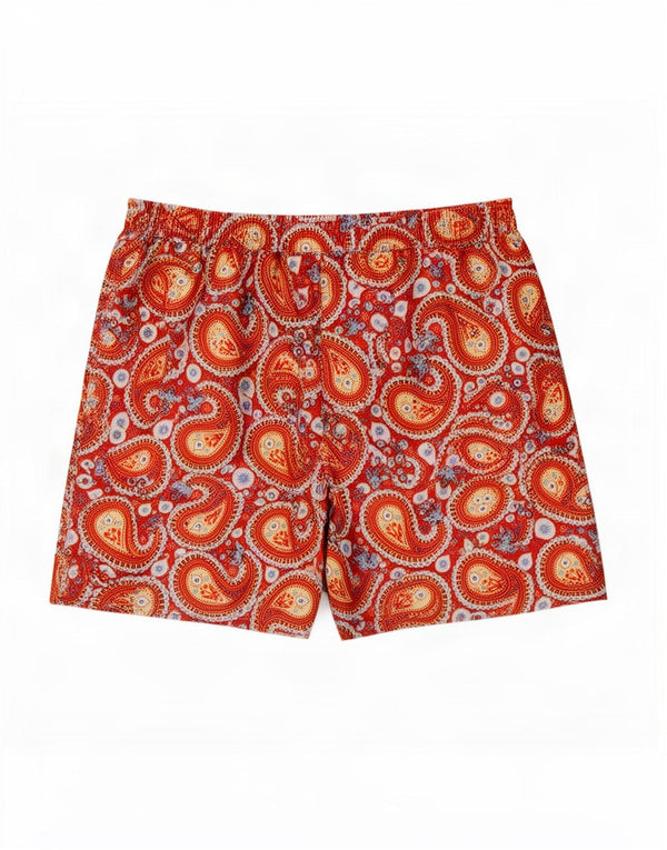 Nazareno Gabrielli Badeshorts til mænd store røde Paisley Nylon