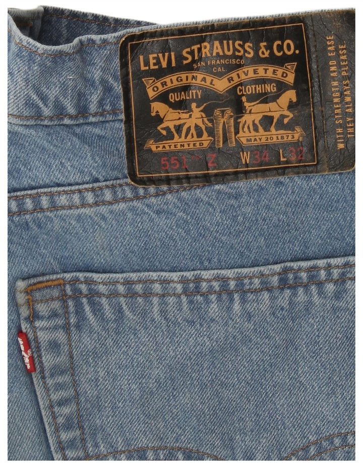 Levi's Herre 551 lige jeans W34 L32 blå bomuld