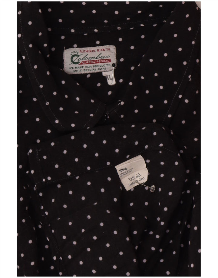Colombus Herreskjorte XL Sort Polka Dot Viscose