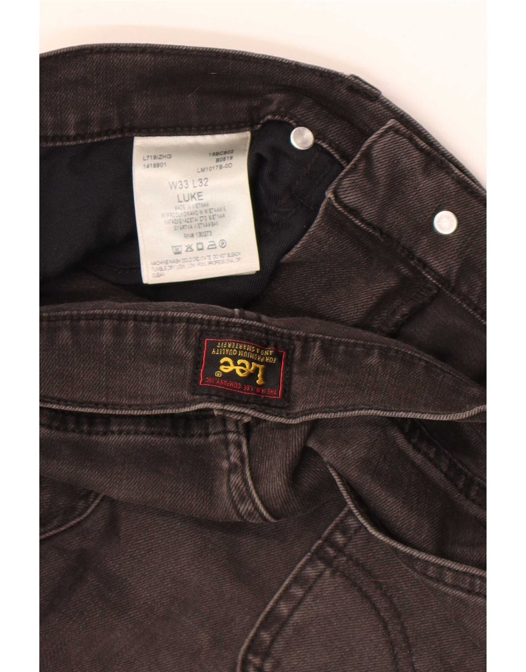 Lee Herre Luke Tapered Slim Jeans W33 L32 Grå Bomuld