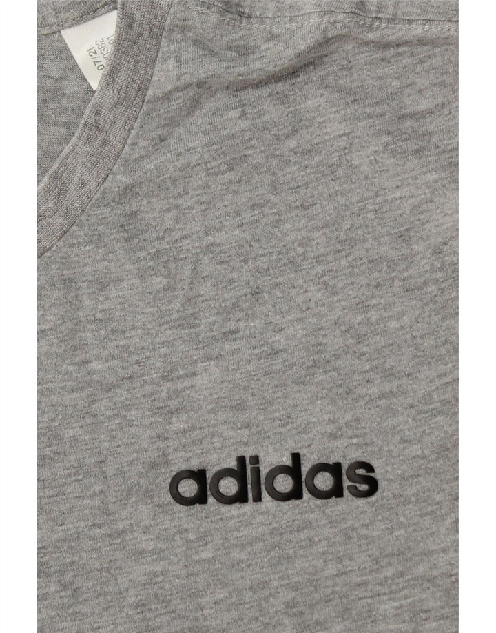 ADIDAS Herre T-Shirt Top Lille Grå Bomuld