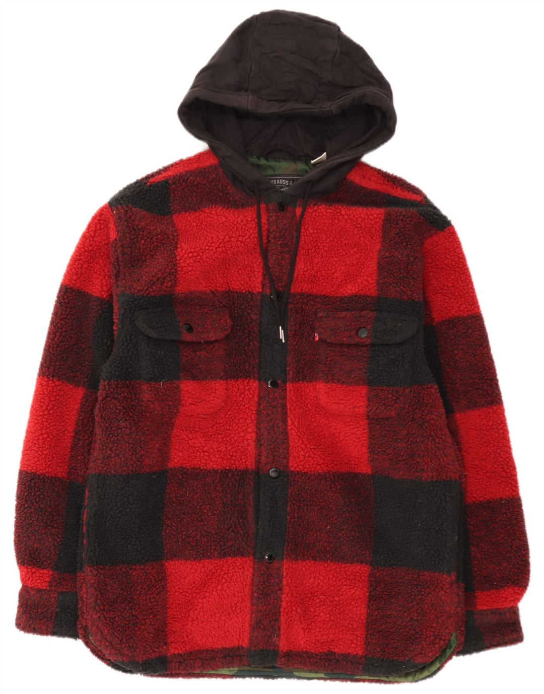Levi's Skovhugger Flanelskjorte med hætte til mænd, lille rød ternet