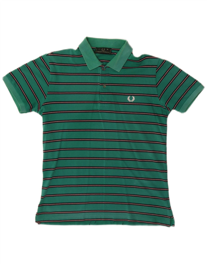 Fred Perry herre poloshirt mellemgrøn stribet bomuld
