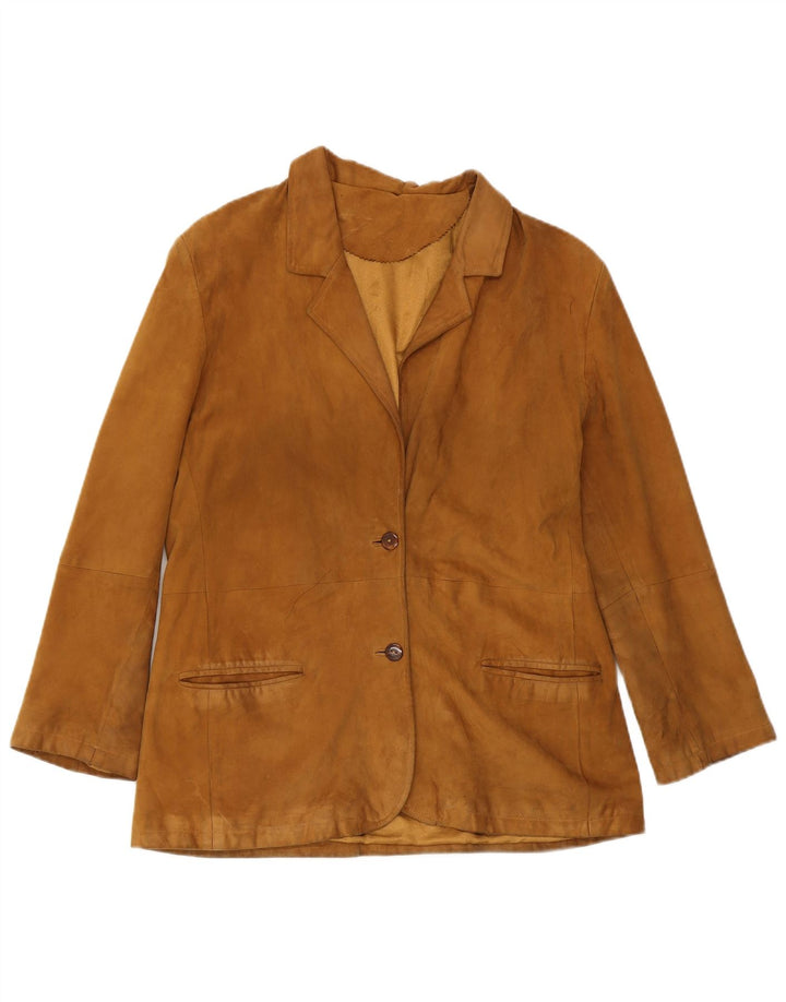 Vintage dame 2-knaps ruskindsblazerjakke IT 50 XL Brun