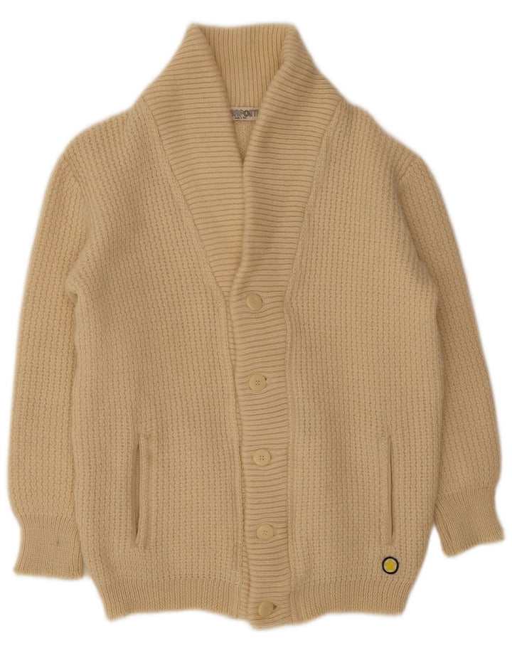 Vintage herre cardigan sweater IT 50 Medium Beige Uld