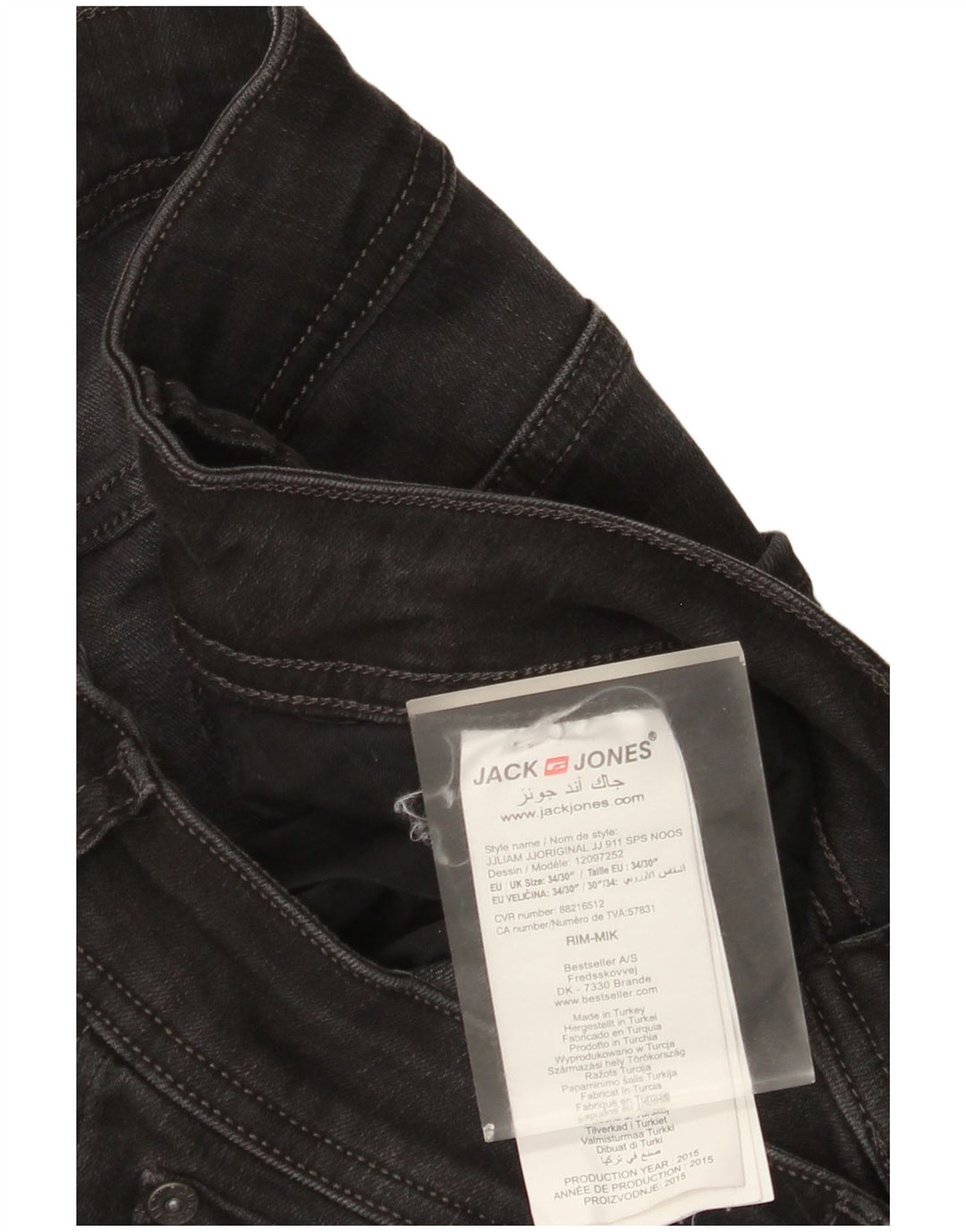 Jack & Jones Herre Slim Jeans W34 L30 Sort Bomuld