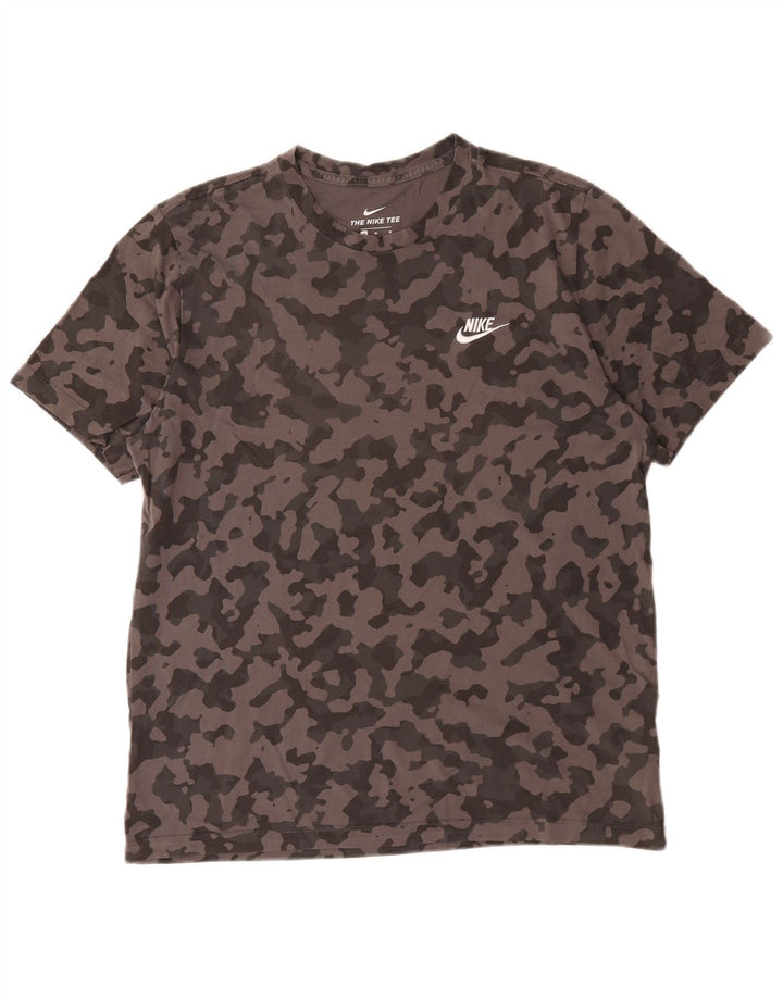 Nike T-shirt top mellem grå camouflage bomuld