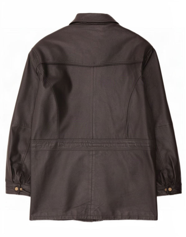 Vintage Sherpa læderfrakke til mænd UK 44 2XL Sort